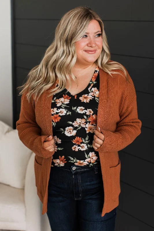 Seeking Your Love Knit Cardigan- Copper