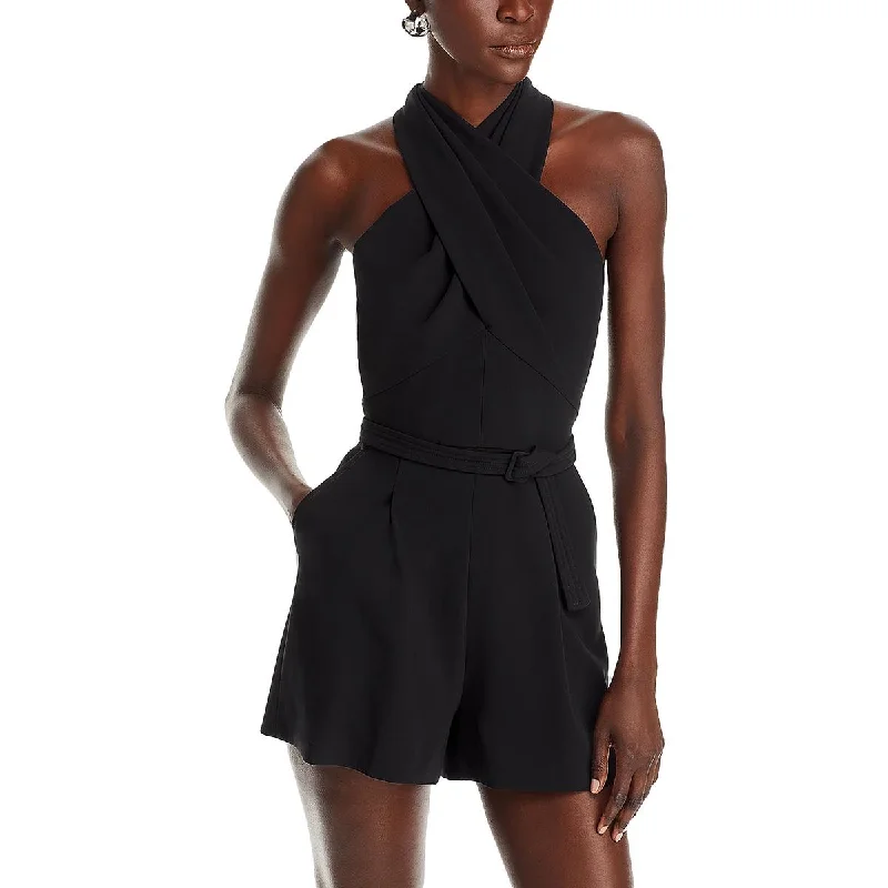 Womens Halter Front Twist Romper