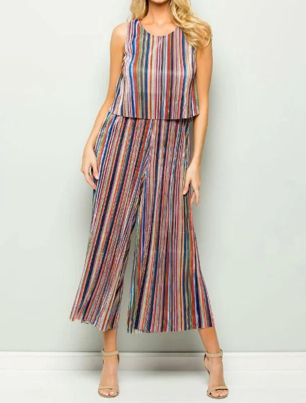 Panama Stripe Jumpsuit In Multi