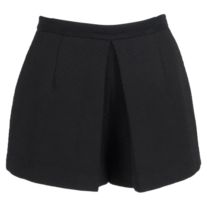 Sandro Paris Patterned A-Line Skorts in Black Wool