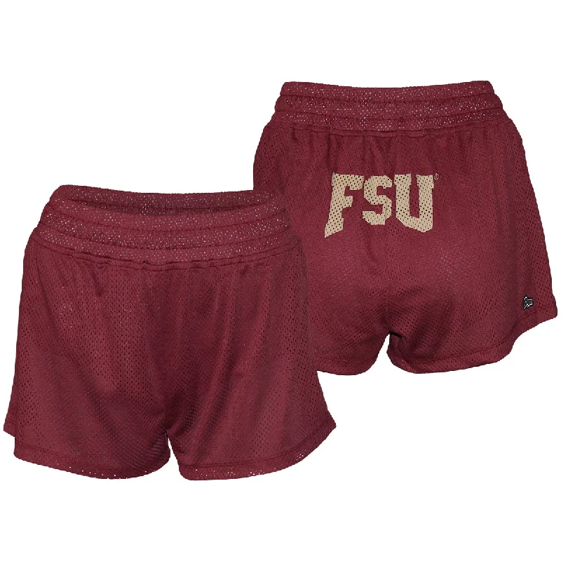 Hype & Vice Women's FSU Mesh Track Shorts - Garnet