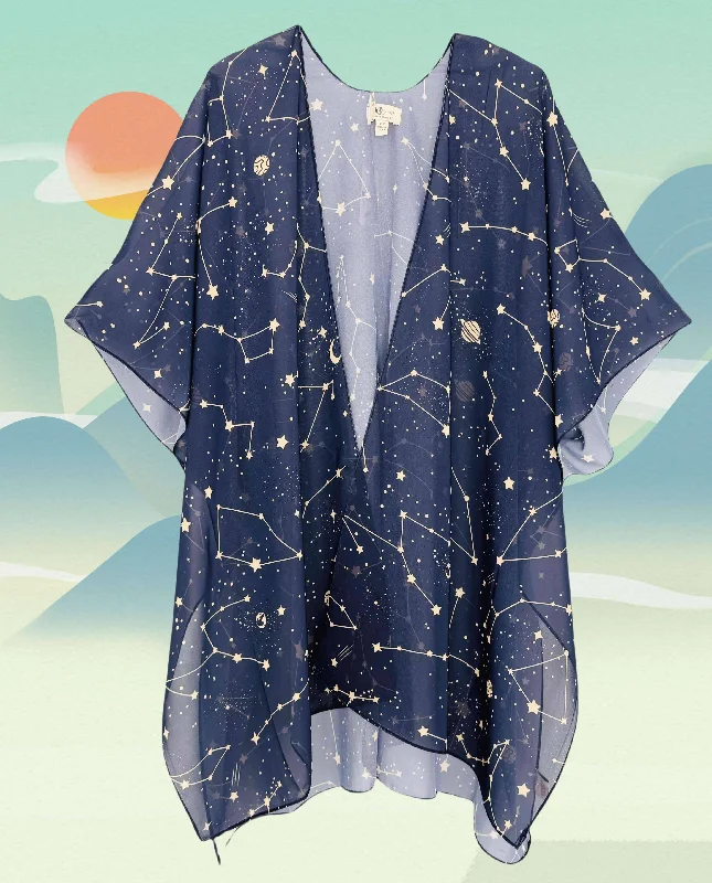 JC071220 Black-Multi Constellation Kimono