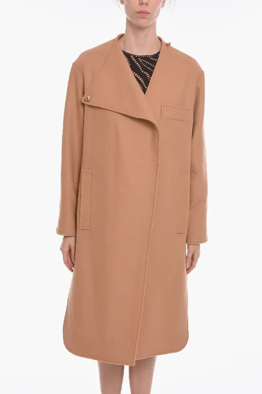 Aeron Wool-blend Coat with Asymmetric Fastening and Logoed Applica