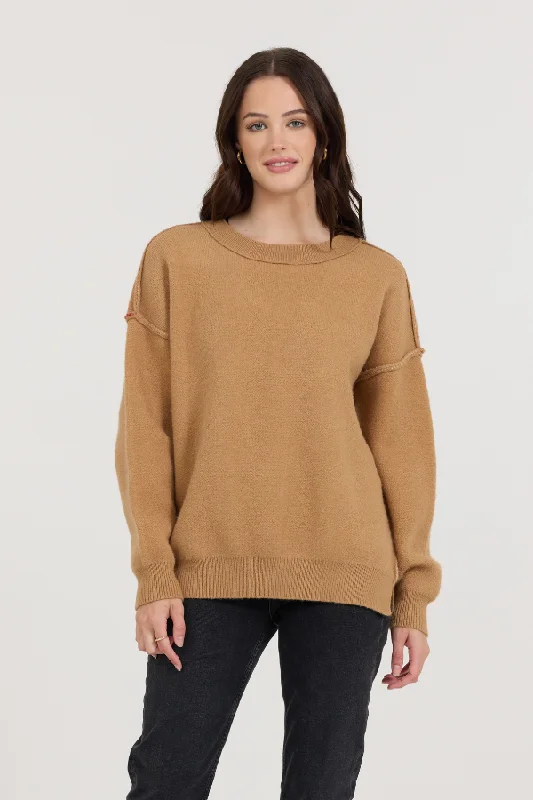 Camel/Red/Ivory Love Sweater