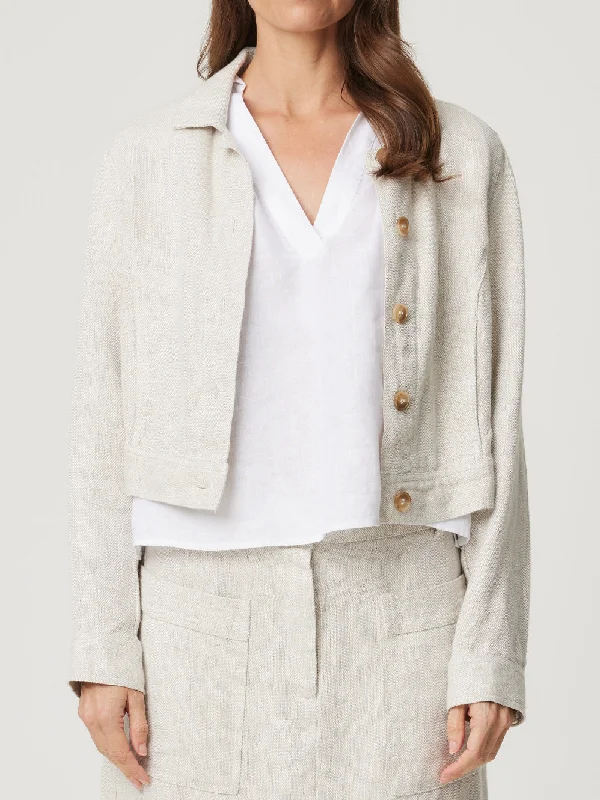 ENNI LINEN CROP JACKET