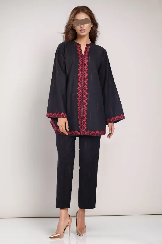 SAYA's Printed Cotton Jacquard Embroidered Stitched For Mom And Daughter