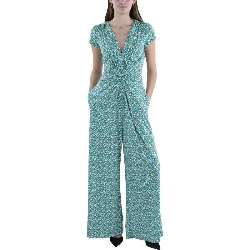 Womens Printed Wide Leg Jumpsuit