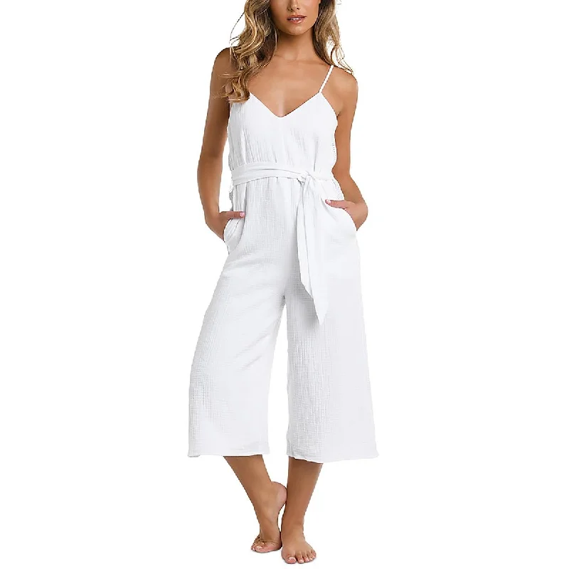 Womens Cotton Belted Jumpsuit