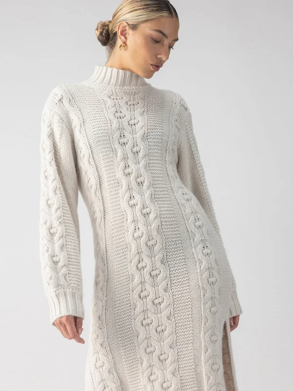 Cable Sweater Dress Chalk