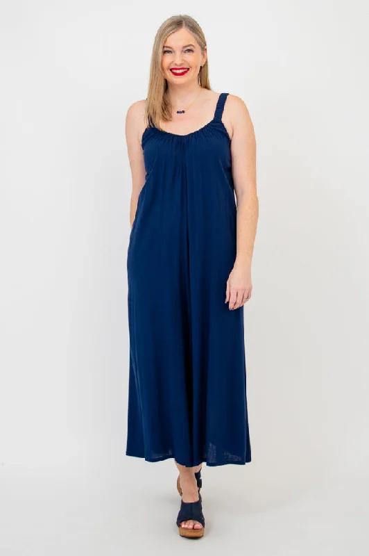 Joanna Jumpsuit, Indigo, Linen Bamboo