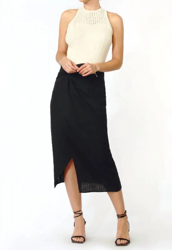 Brenda Pareo Midi Skirt In Black