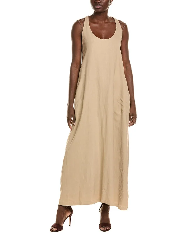 Brunello Cucinelli Linen-Blend Maxi Dress