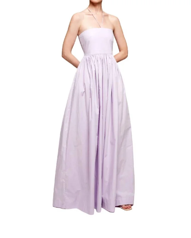 Fine Halter Maxi Dress In Lila