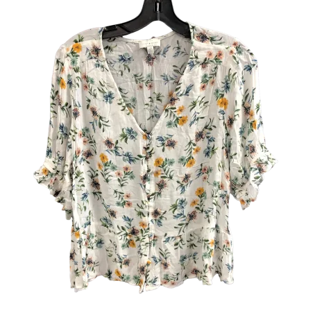 Floral Print Top Short Sleeve Lucky Brand, Size L