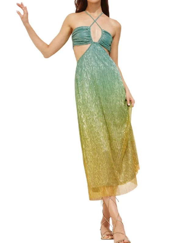 Maxi Dress In Atlantic Gold