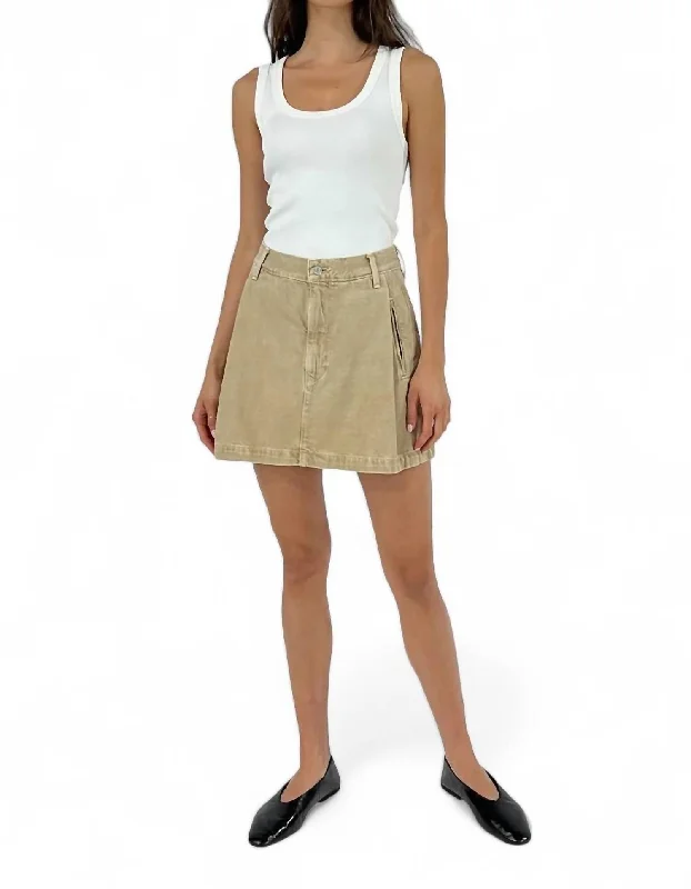 Maxine Pleated Mini Skirt In Sweet Coconut