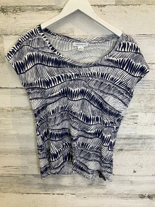 Navy Top Short Sleeve Liz Claiborne, Size M