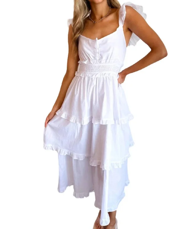 Sunny Side Maxi Dress In White