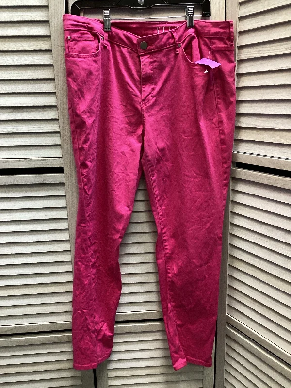 Jeans Straight By Elle In Pink, Size: 14