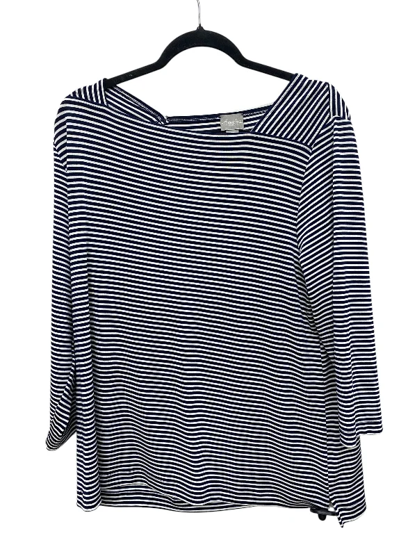 Top Long Sleeve By Chicos In Striped Pattern, Size: Xl