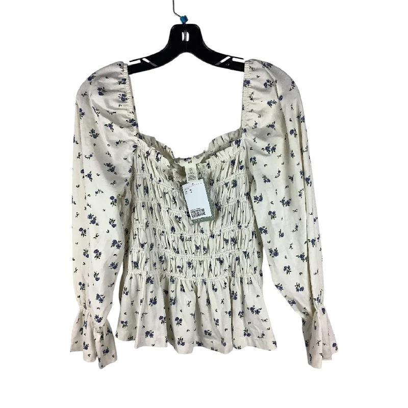 Top Long Sleeve By H&m In Floral Print, Size: M