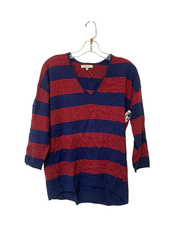 Top Long Sleeve By Madewell In Blue & Red, Size: S