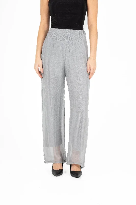 Knit Waistband Woven Pull-On Pants