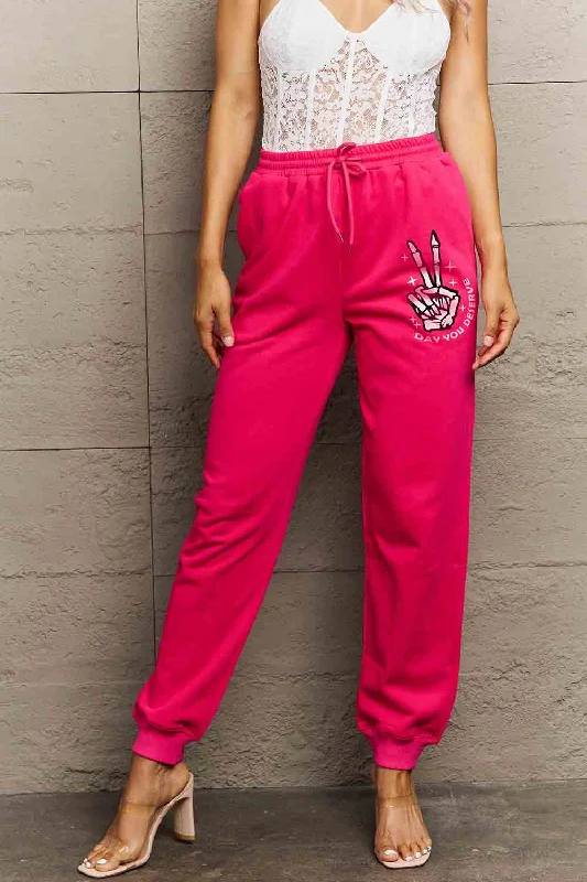 Simply Love Simply Love Full Size Drawstring DAY YOU DESERVE Graphic Long Sweatpants