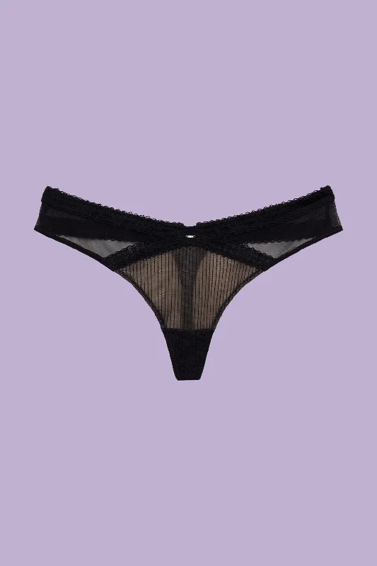 Esprit string streepte mesh - 103EF1T325 - Zwart