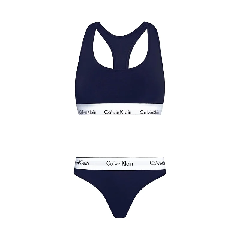 Calvin Klein Modern Cotton Bralette and Thong Set - Shoreline