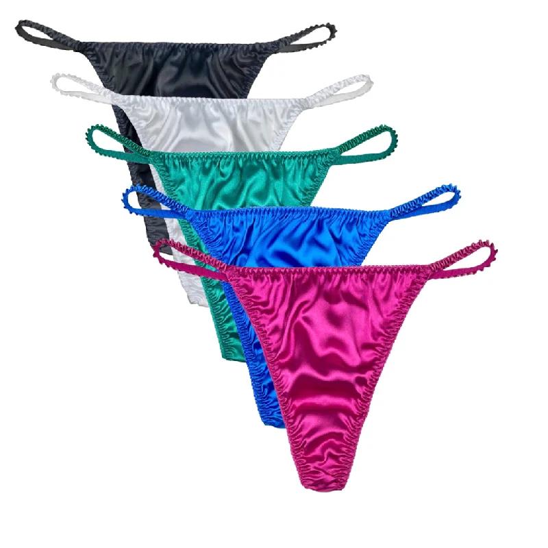 Classic Satin String Thongs 5-Pack