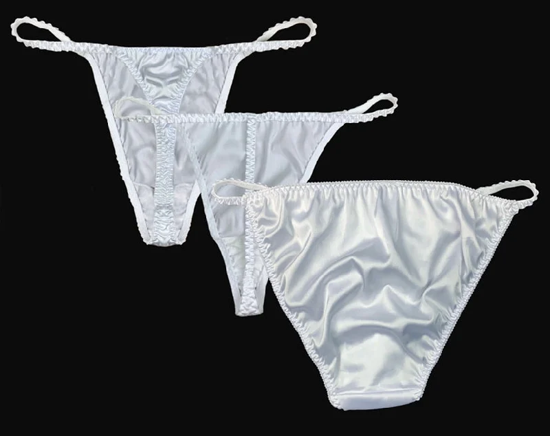 Classic Satin String Thong, G-String & Bikini | Combo Pack