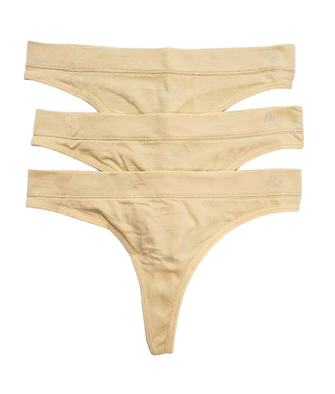 Women's 3-Pack Performance Seamless Thong In Nude