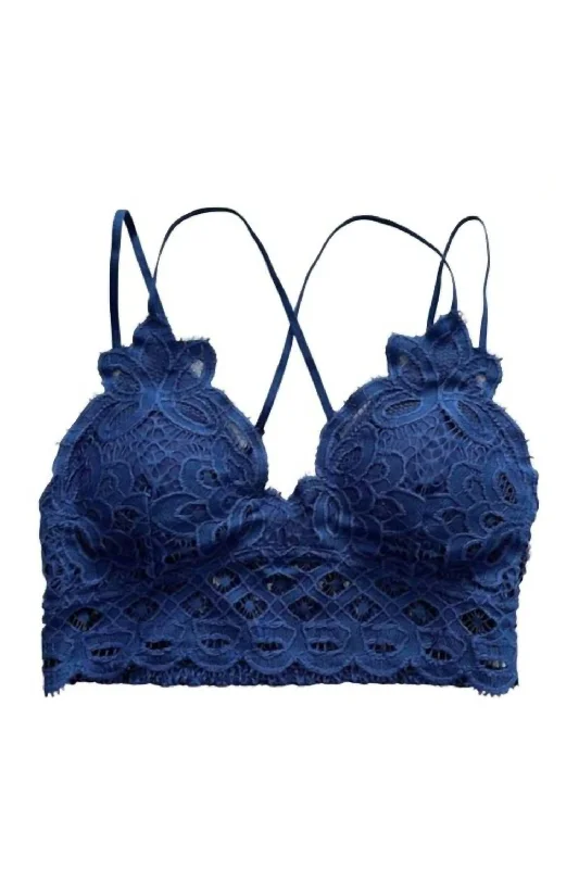 Women's Lace Bralette In Royal Blue