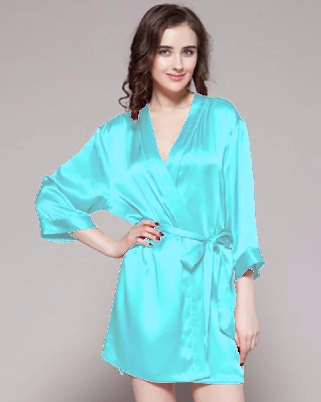 Aqua - Sky Blue - 100% Polyester Satin Gown - GWN 11 AQ