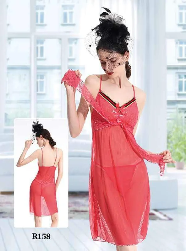 Cinco Short Romantic  Nighty For Women - R158