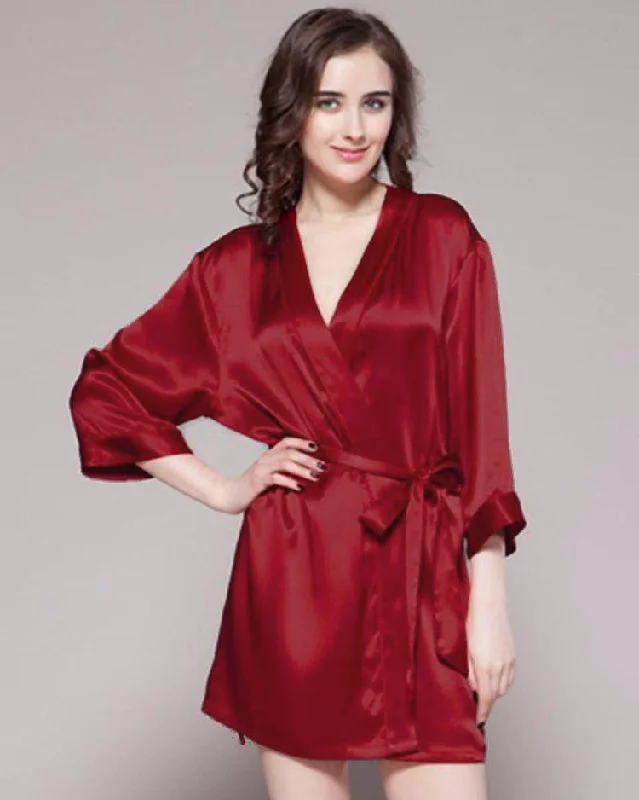 Dark Red - 100% Polyester Satin Gown - GWN 11 DR