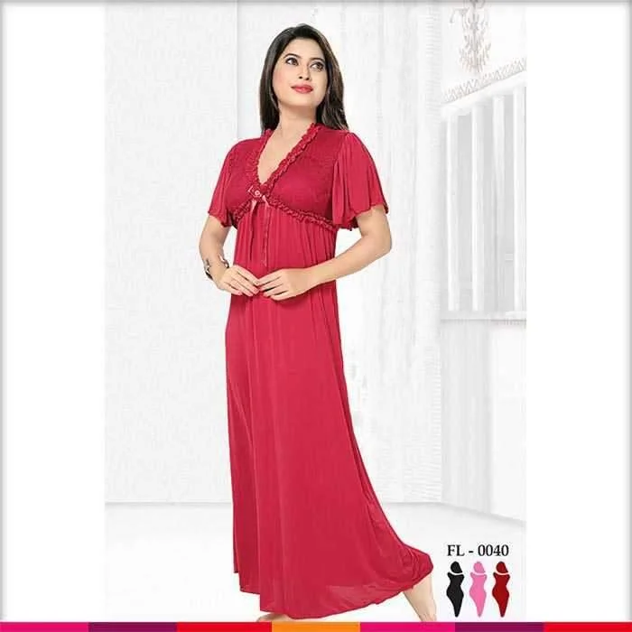 Red Nighty - FL-0040 - Flourish Nightwear