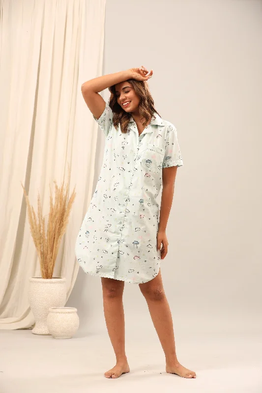 Clouds in the Sky Print Sleepshirt