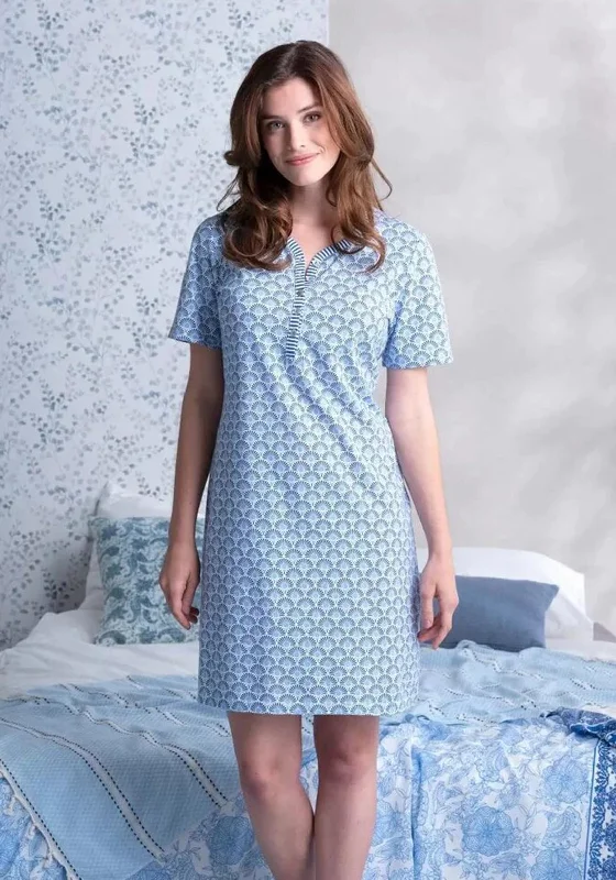 Pastunette Retro Floral Print Nightdress, Blue