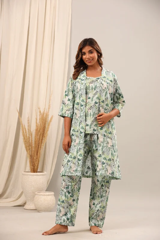 Tropical Garden Spaghetti Top with Pajamas and Robe