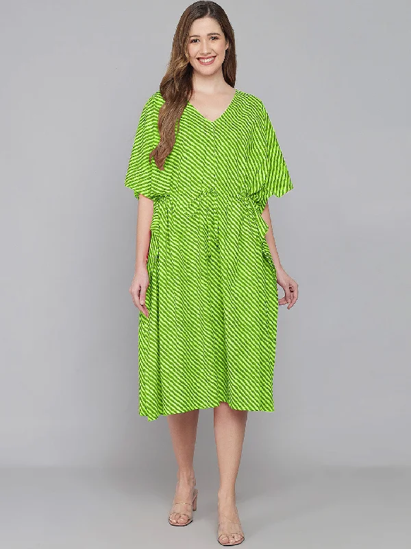 Leheriya Print Kaftan - Green